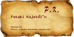 Pataki Kajetán névjegykártya